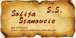 Sofija Stanovčić vizit kartica